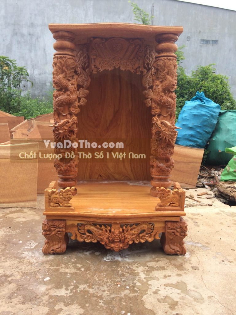 Bàn thờ thần tài ông địa gỗ gõ đỏ 60x60x98