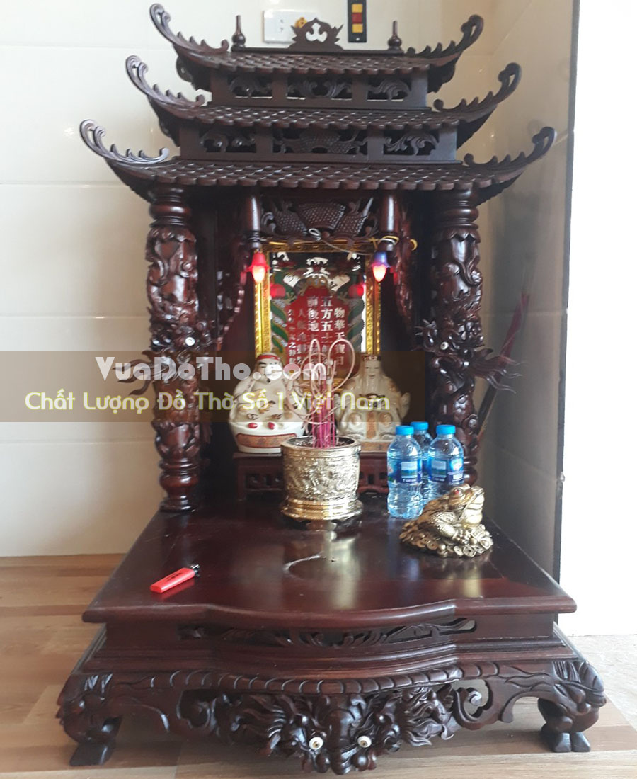 Bàn thờ thần tài ông địa mái chùa 3 tầng