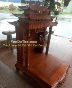 Bàn thờ thần tài ông địa mái ngói 3 tầng đẹp